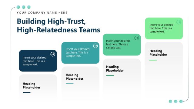 Four Columns Stairs Diagram with Arrows – Neuro Leadership Template