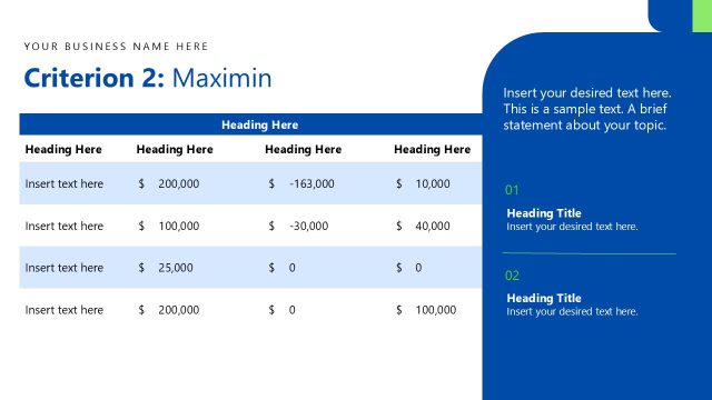 Criteria 2 Presentation – Maximin Slide