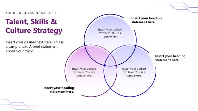 Talent Skills and Culture Strategy Slide with Venn Diagram