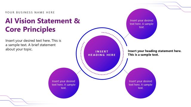 AI Vision Statement & Core Principles Slide with Circular Diagram