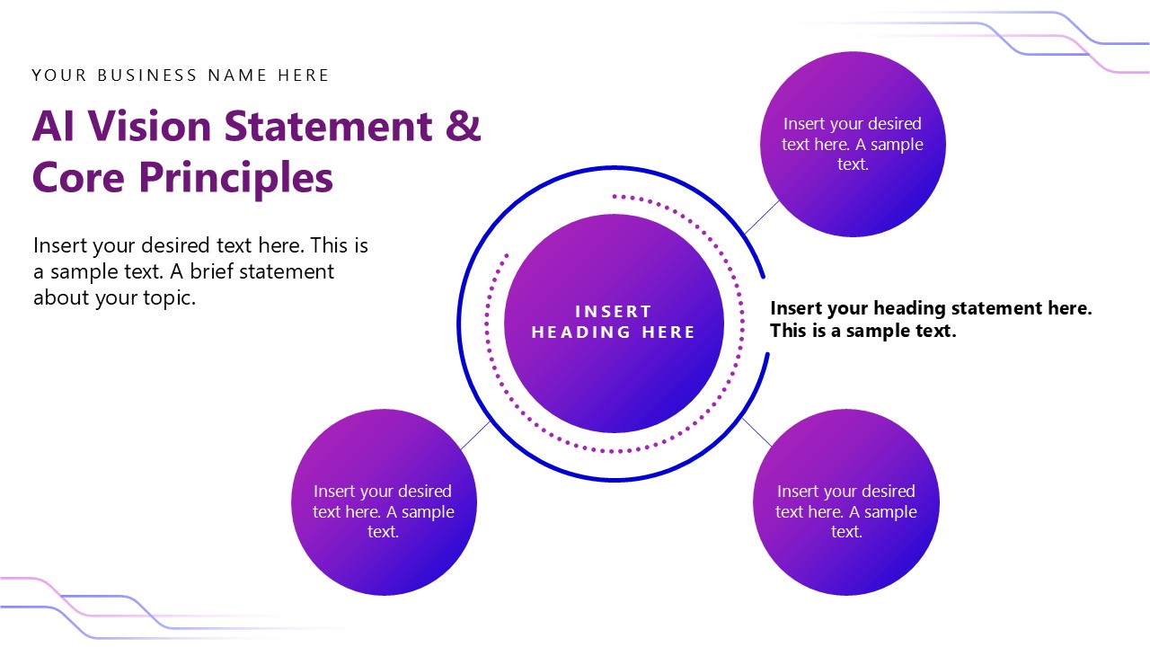AI Vision Statement & Core Principles Slide with Circular Diagram ...