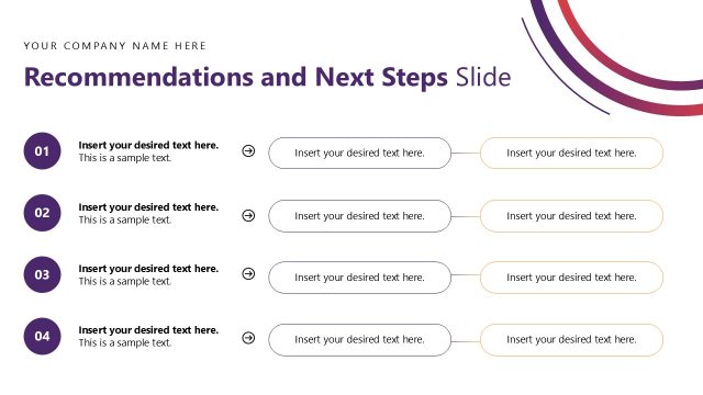 Recommendations and Next Steps PPT Slide