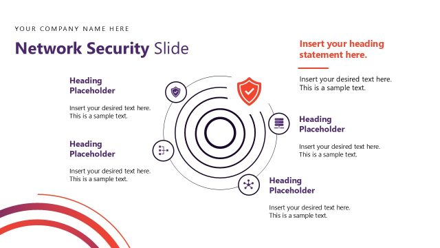 Concentric Circles Diagram Slide for Network Security Presentation