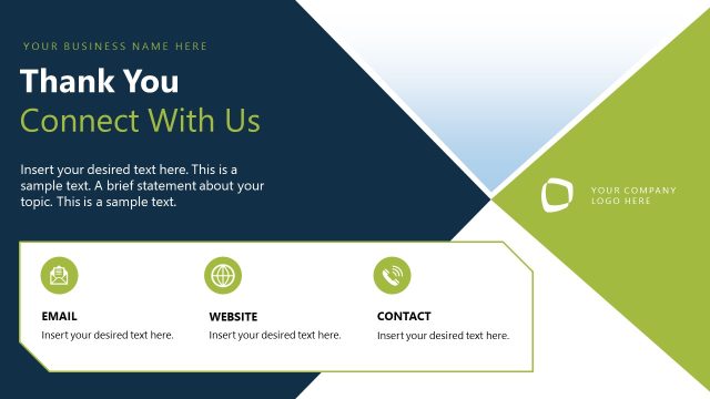 Thank You Slide with Contact Details – Management Report Deck