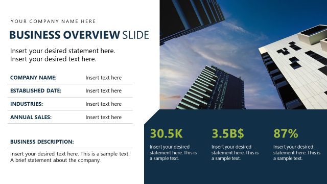 Business Overview Slide – Management Report Template