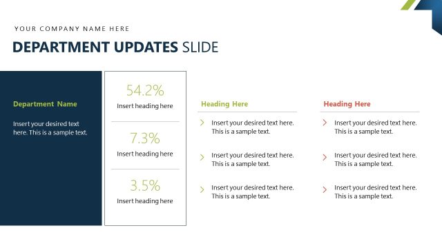 Department Updates Slide with Numbers