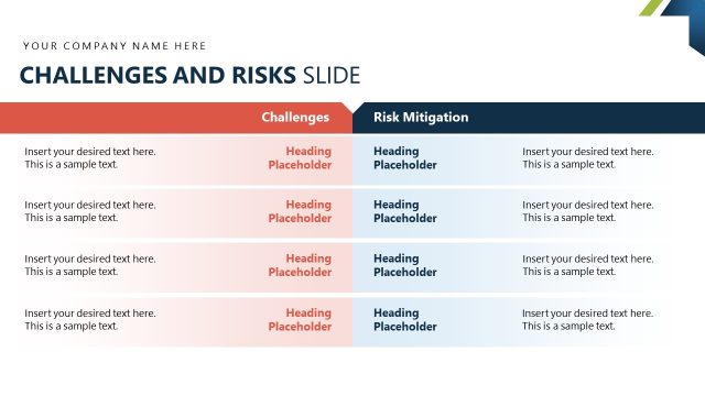 Challenges & Risks Presentation – Management Report Template