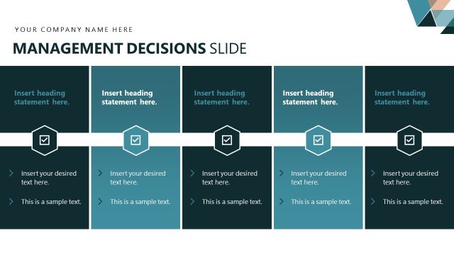 Management Decisions PPT Slide with Checkmarks