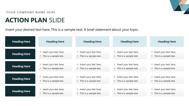 Action Plan Presentation – Management Review PPT Layout