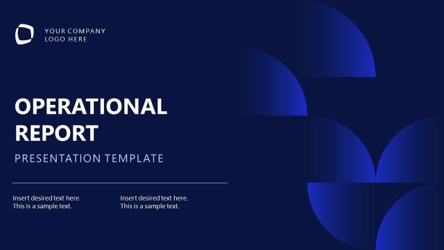 Editable Operational Report PPT Cover Slide