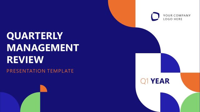 Editable Quarterly Management Review Template – Cover Slide