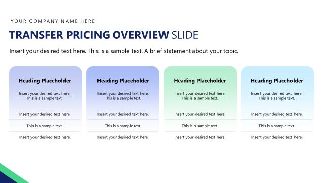 Transfer Pricing Overview Slide – Corporate Tax Planning Template