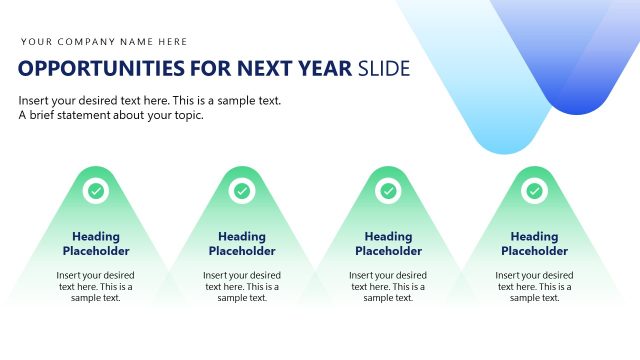 Next Year Opportunities Slide with Pyramid Shapes