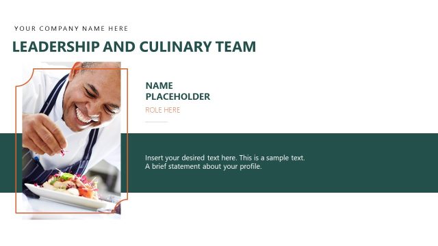 Leadership & Culinary Team Discussion – Company Profile PPT Slide