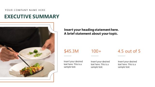 Executive Summary Presentation for Restaurant Company Profile