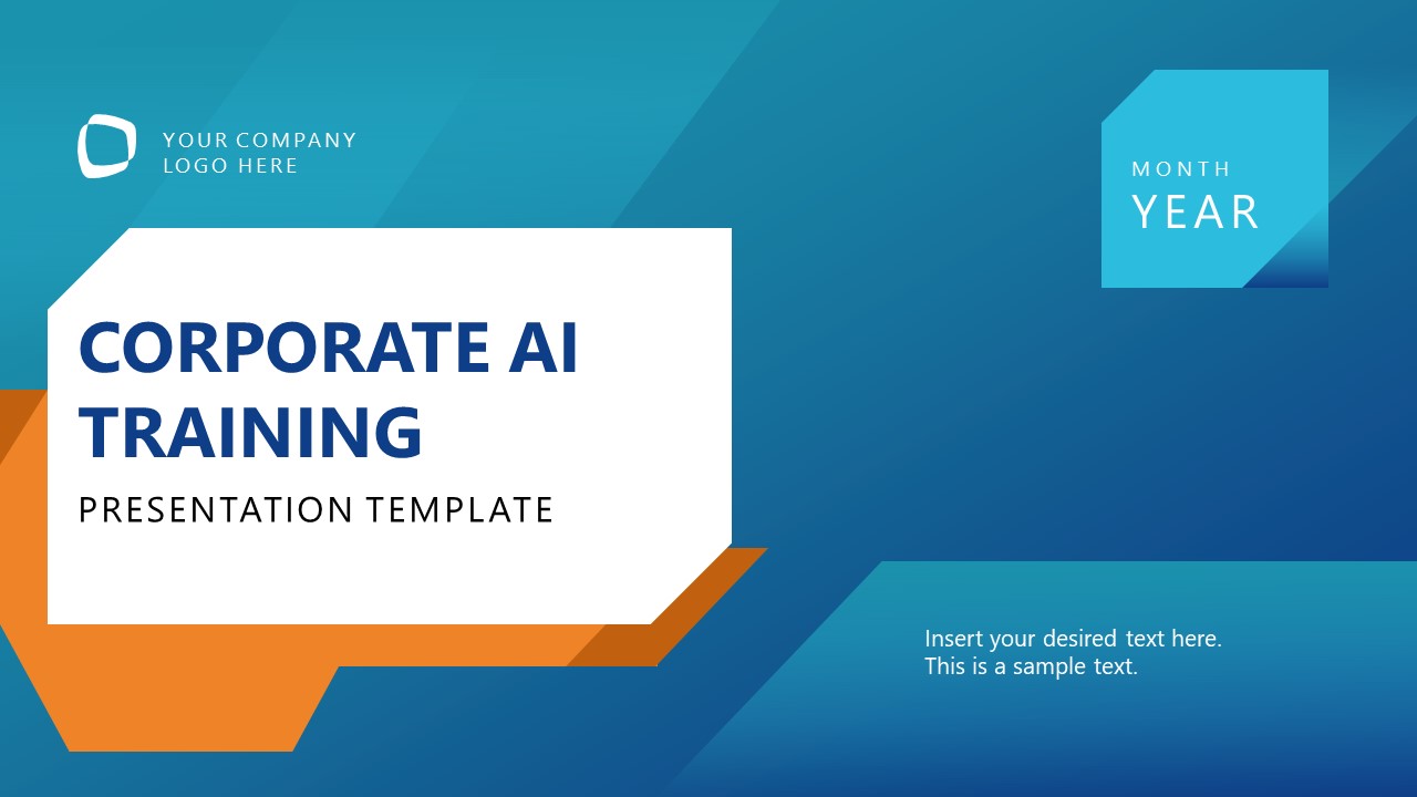 Customizable Corporate AI Training PPT Template