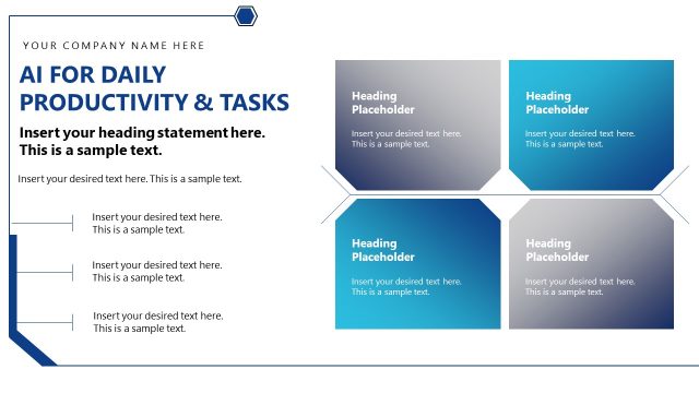 AI for Daily Productivity and Tasks Discussion Slide with Modern Layout