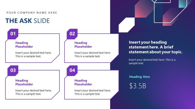 The Ask Data Presentation – AI Business Plan Template Layout
