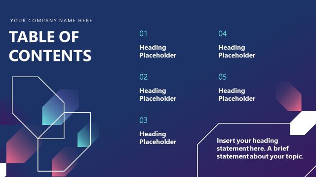 Editable Table of Contents Slide – AI Business Plan PPT Template