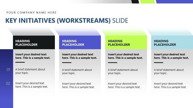Key Initiatives and Transformation Workstreams Slide Template