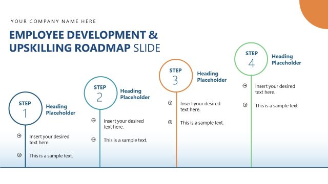 Four Step Employee Development & Unskilling Roadmap Slide