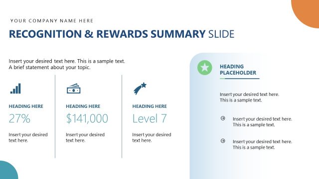 Recognition & Rewards Summary Overview Slide with Infographics