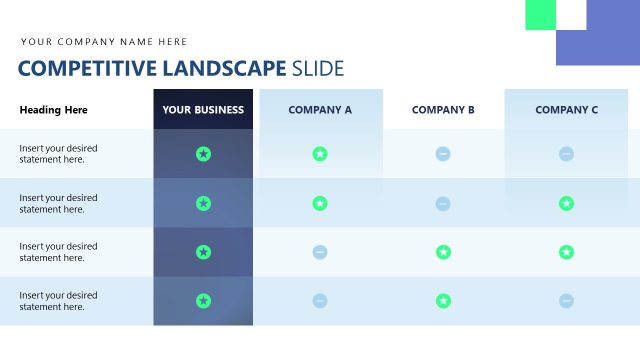 Competitive Landscape Comparison Slide – High-Stakes Pitch Deck PPT Design