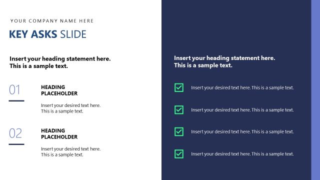 Key Ask Slide – High-Stakes Pitch Deck Presentation Template