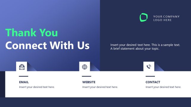 Thank You Slide with Contact Details for High-Stakes Pitch Deck PPT Layout