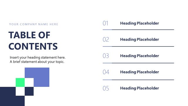 Table of Contents Slide – High-Stakes Pitch Deck Template