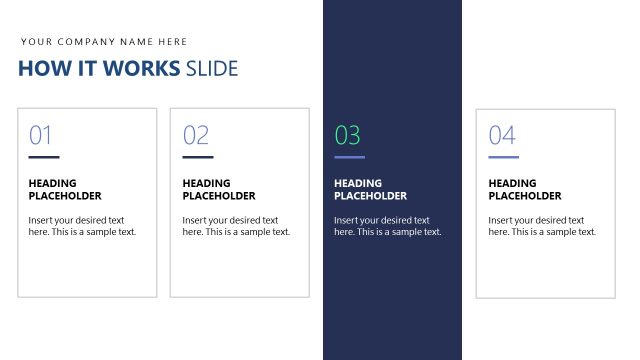 How It Works Slide with Four Vertical Segments