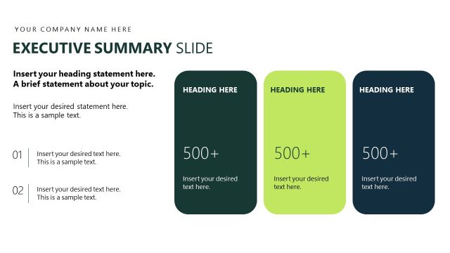 Executive Summary KPI Cards ESG Presentation Deck