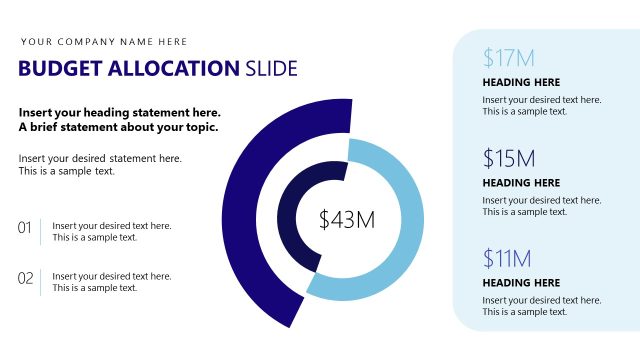 Budget Allocation with Donut Chart Layout – Corporate Innovation Lab Proposal Template