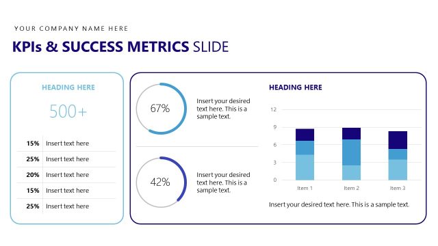 KPIs and Success Metrics Dashboard Slide