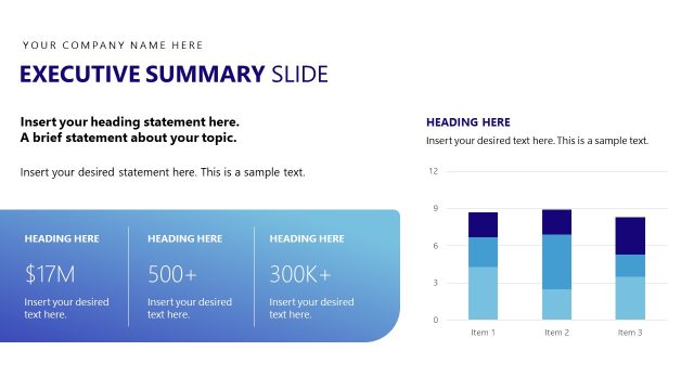 Executive Summary with Innovation Proposal Metrics Slide