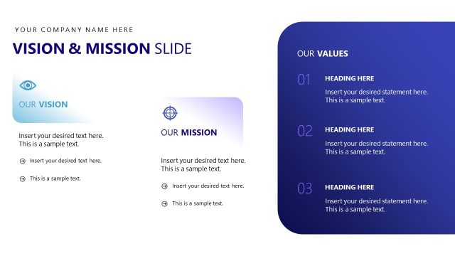 Vision Mission and Core Values Framework Deck