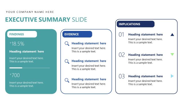 Executive Summary Slide for Research Findings Overview Template