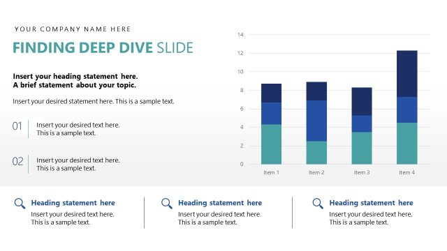 Finding Deep Dive with Comparative Bar Chart Slide