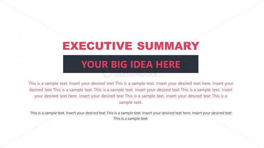 Text Content Slide for Executive Summary 