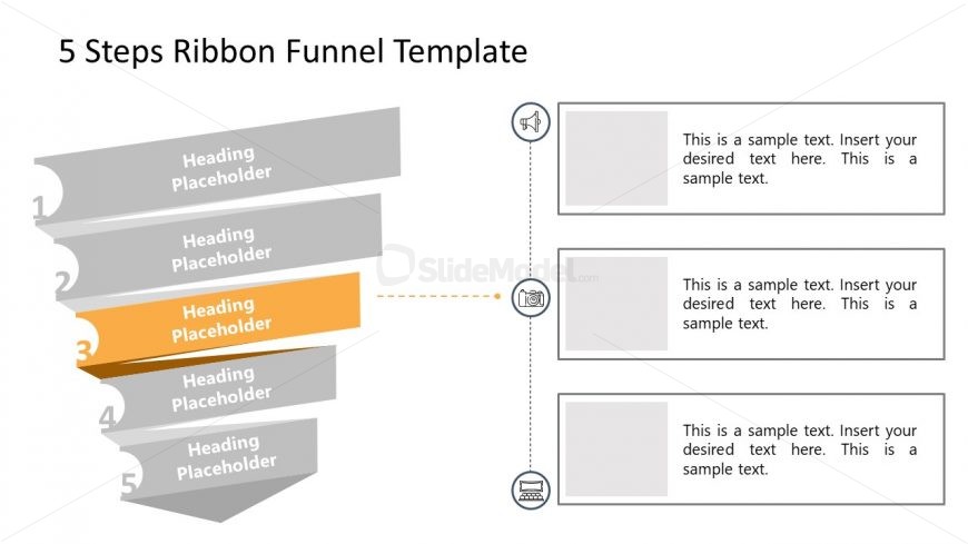 PowerPoint Funnel Chart Stage 3 Template 