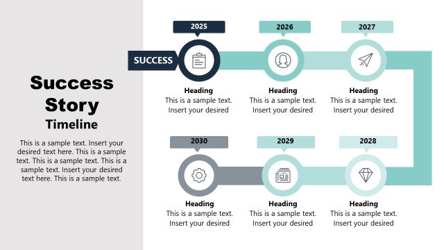 Timeline PowerPoint Success Story Template