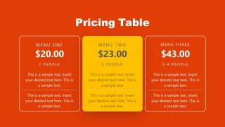 Sales Pitch Restaurant Pricing Template 