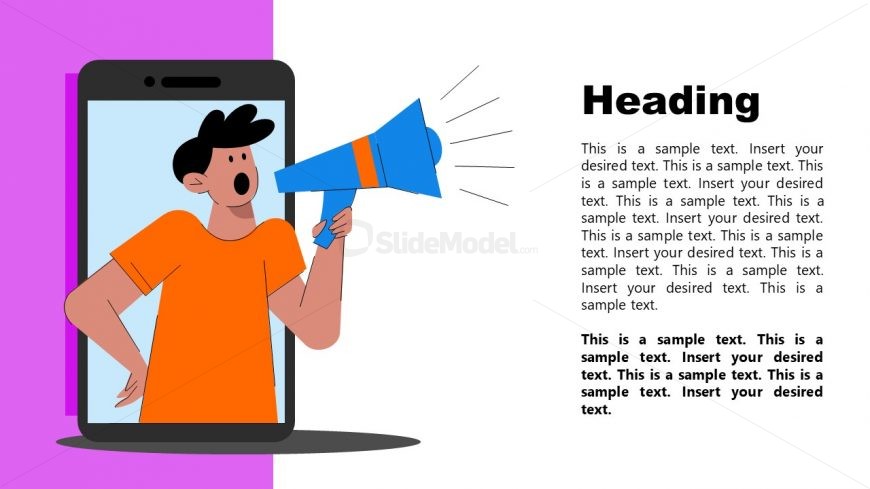 PowerPoint Phone Advertisement Scene Illustration 