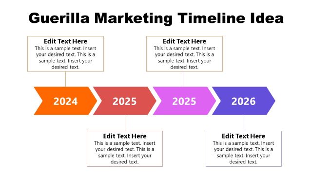 4 Steps Guerrilla Marketing Timeline PowerPoint