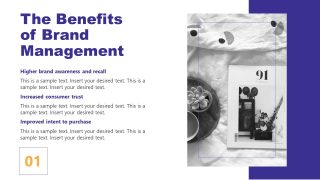 Benefits Slide in Brand Management Template