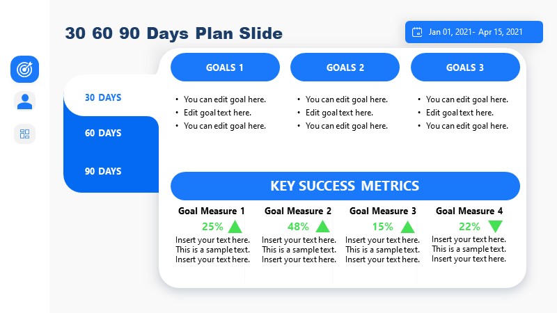 3 Stages of 30-60-90 Plan Templates