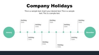 Holiday Timeline PowerPoint Employee Handbook 