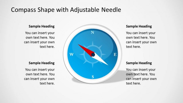 Blue Background Compass Shape for PowerPoint