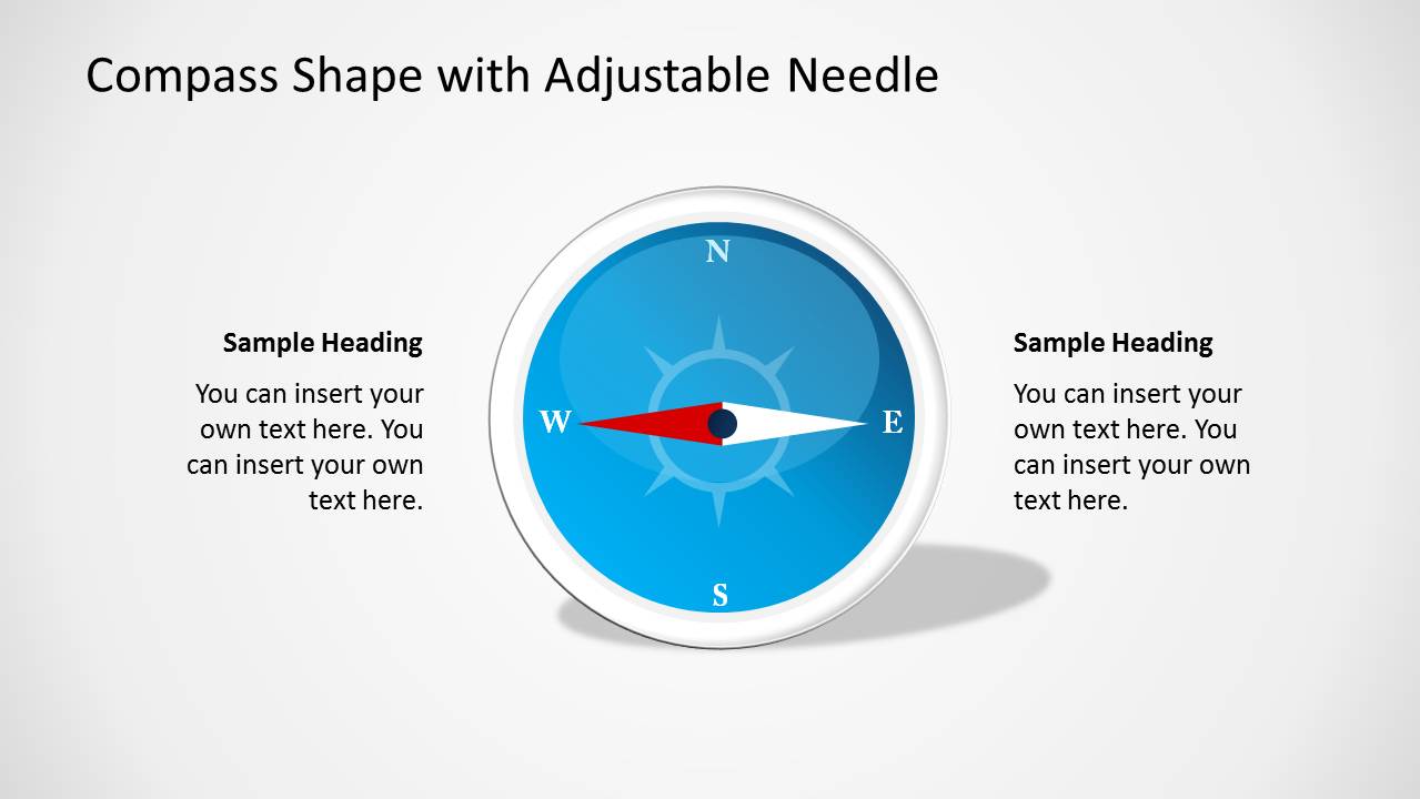 Magnetic Compass with Gray Style for PowerPoint - SlideModel