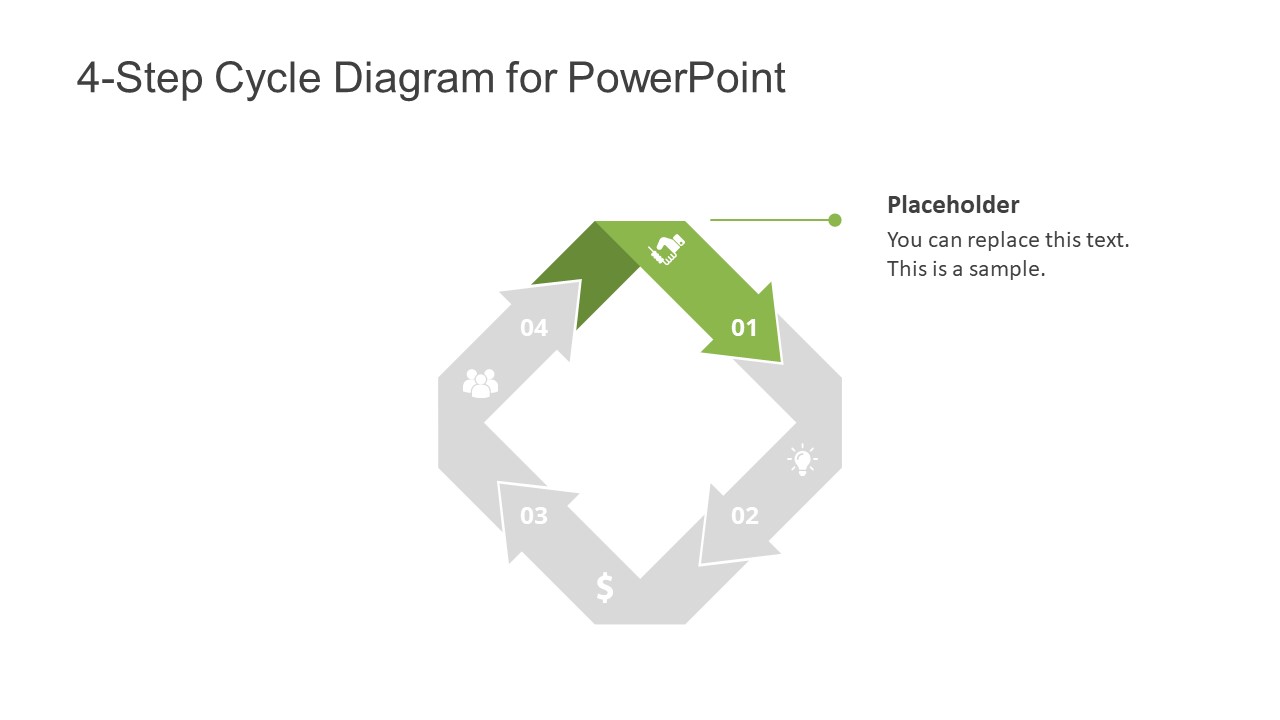 4 Arrows Square PowerPoint Template - SlideModel